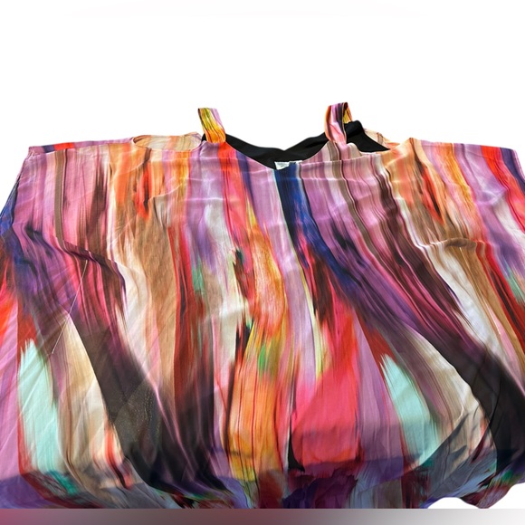 Robbie Bee Signature Cold Shoulder Abstract Print Maxi Dress NWT Size 12 Vibrant - Picture 12 of 15